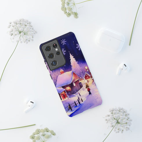 Christmas Homes in the Snow - Impact Resistant Phone Case